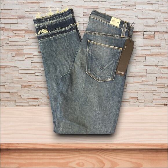 Hudson Jean Zoeey High Rise Straight Crop Double Step Social Grace Size 25 NWT - Picture 4 of 9